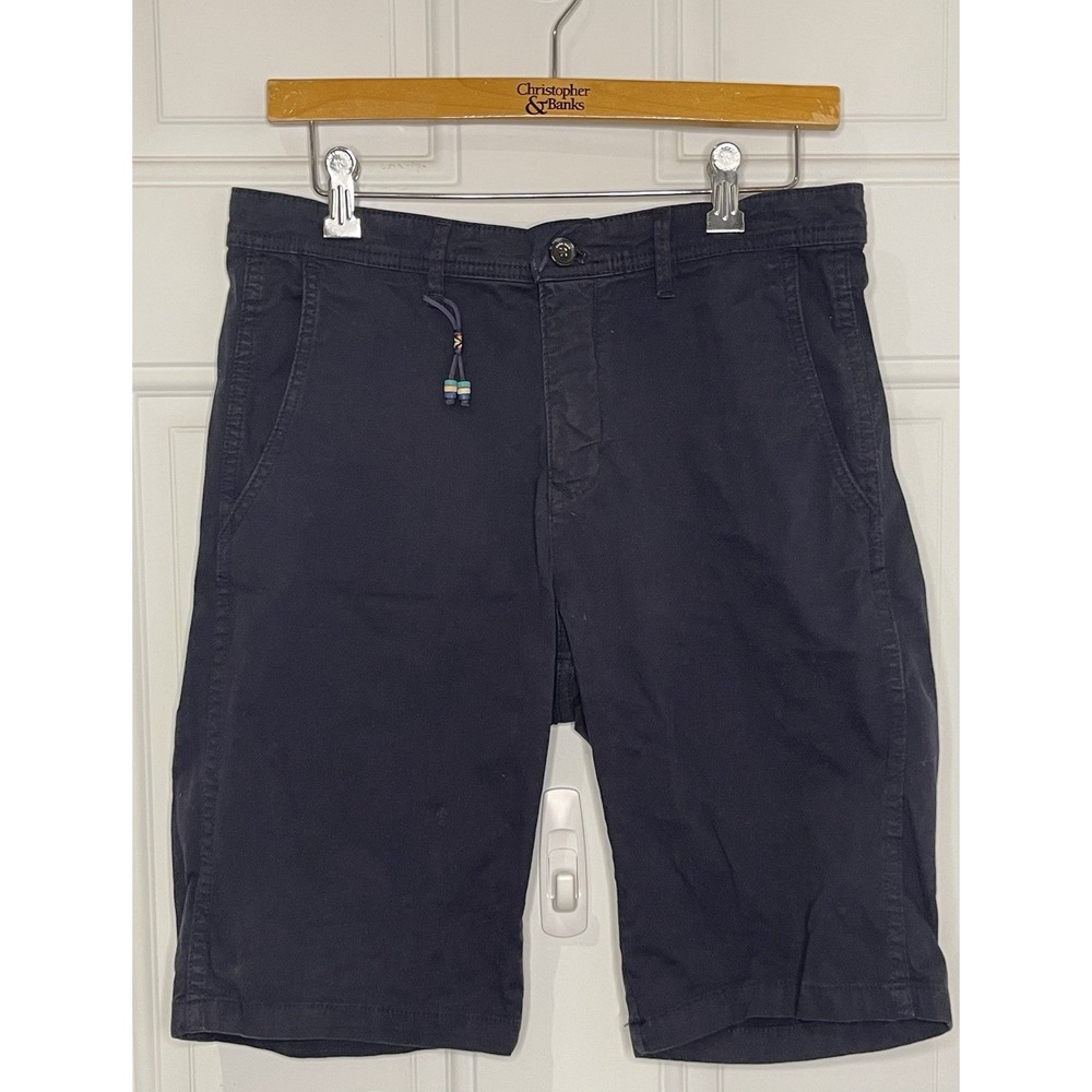 Zara Men's Size 31 Dark Navy Blue Preppy Cotton Chino Costal Nautical Shorts